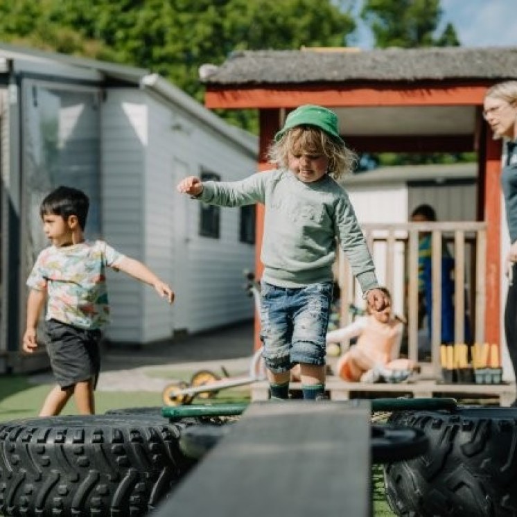 Busy Bees Avonhead learning balance and stability at preschool