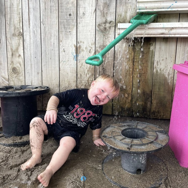 Busy Bees Cambridge outdoor sand play