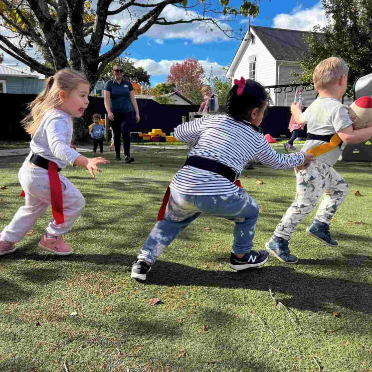 Sports fun for preschoolers at at Busy Bees Greytown daycare