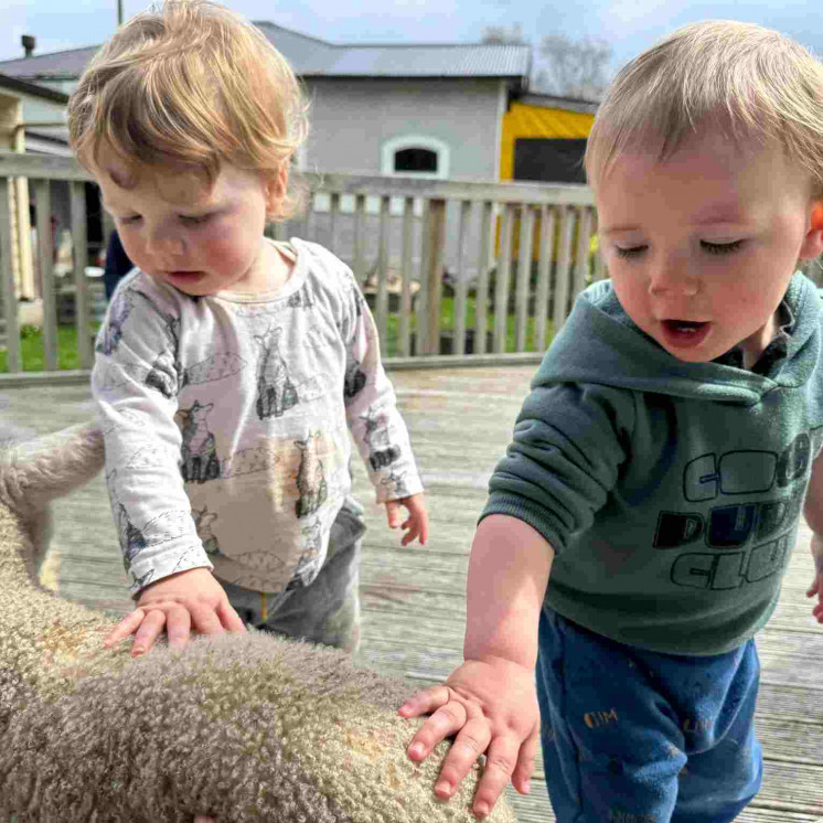 Toddlers caring for others at at Busy Bees Greytown childcare centre 