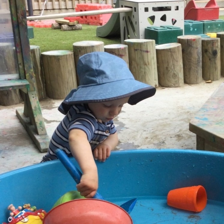 Busy Bees Greytown childcare centre toddlers outdoor waterplay