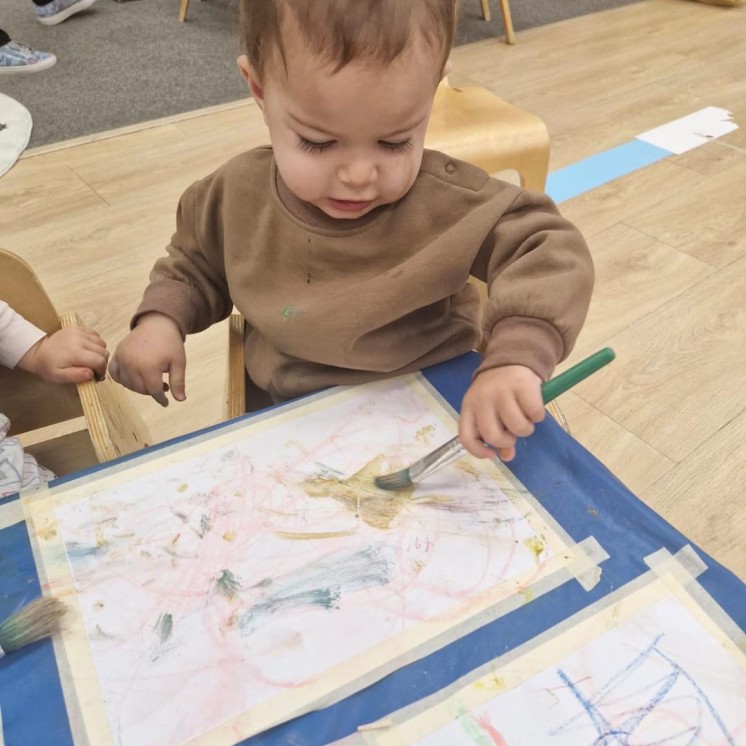 Busy Bees Hamilton East childcare Baby drawing developing artistic and creativity