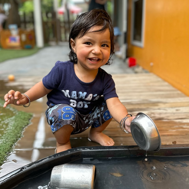 The joy water play brings at Busy Bees Hastings nursery