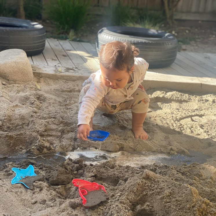 Education in the sandpit at Busy Bees Hastings