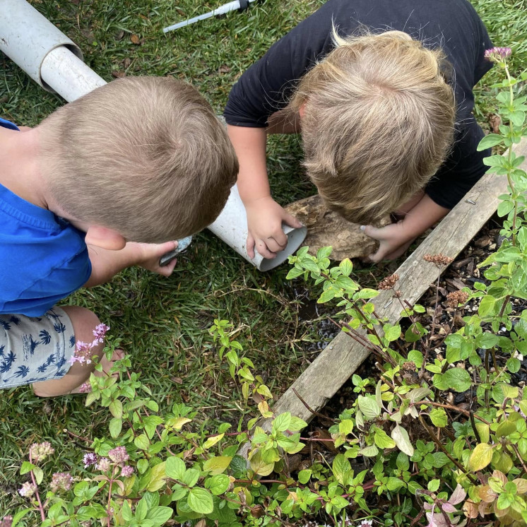 Busy Bees Hastings preschoolers exploring cause and effect