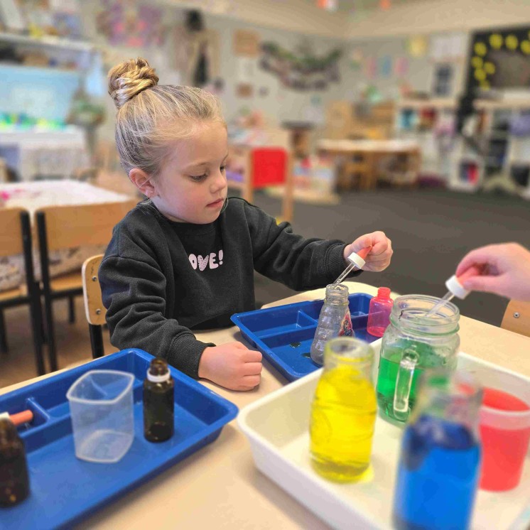 Science experiments at Busy bees judsons road in preschool room