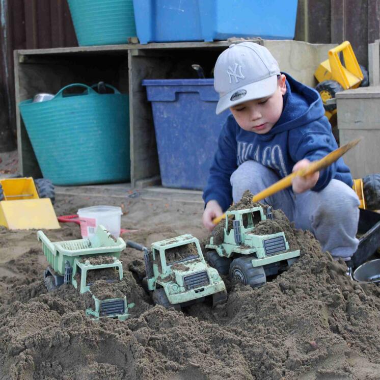 Outdoor playground and sandpit at Busy Bees Lake Terrace 