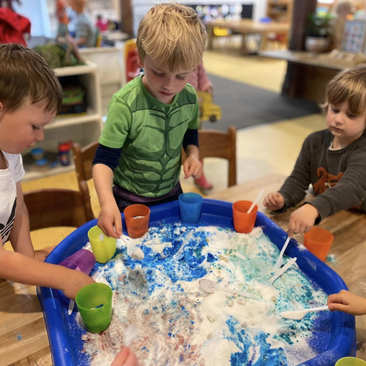 Busy Bees Mapua messy play fun on a rainy day