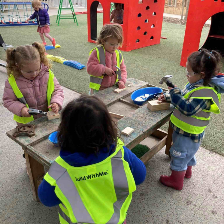 Friendships working together construction at Busy Bees Masterton