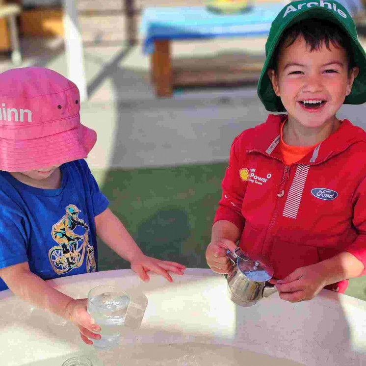 Playing with natural resources at Busy Bees New Plymouth 