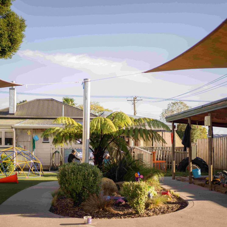 Stunning large outdoor environment for preschool at Busy Bees Ngongotahā 