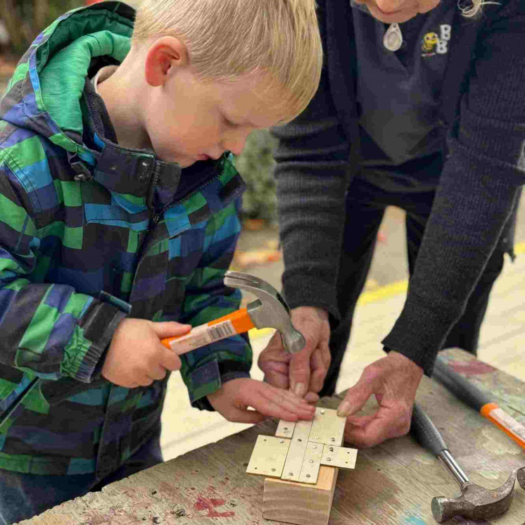 Carpentry in preschool room at Busy Bees Pahiatua