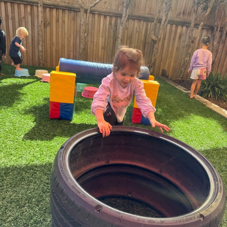 Busy Bees Pukekohe climbing around outside