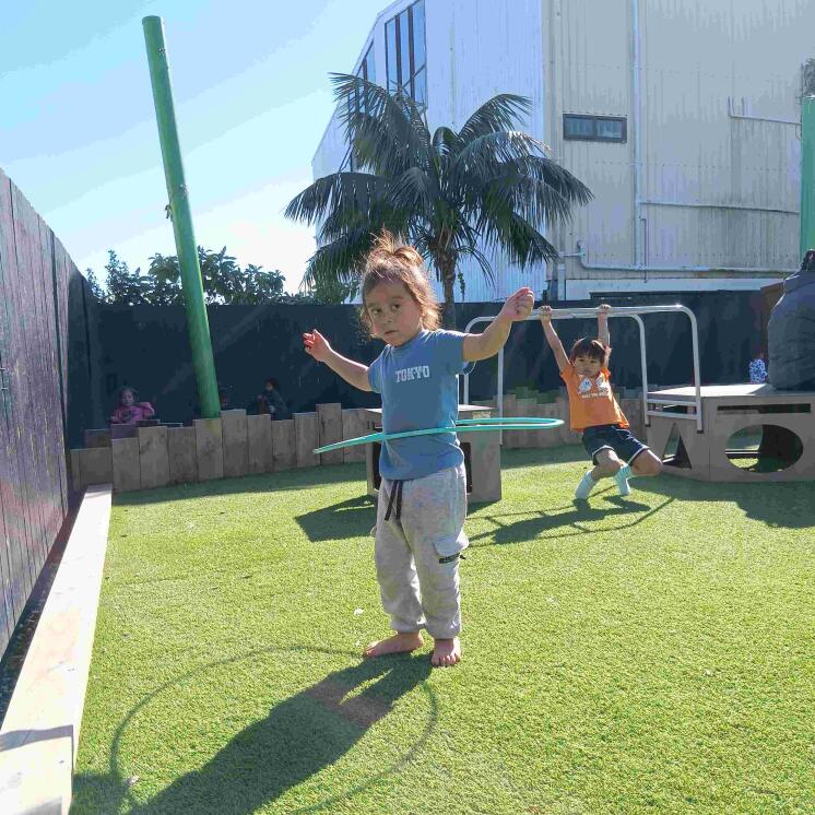 Busy Bees Roscommon Road in Clendon Park large outdoor centre space with preschool boy