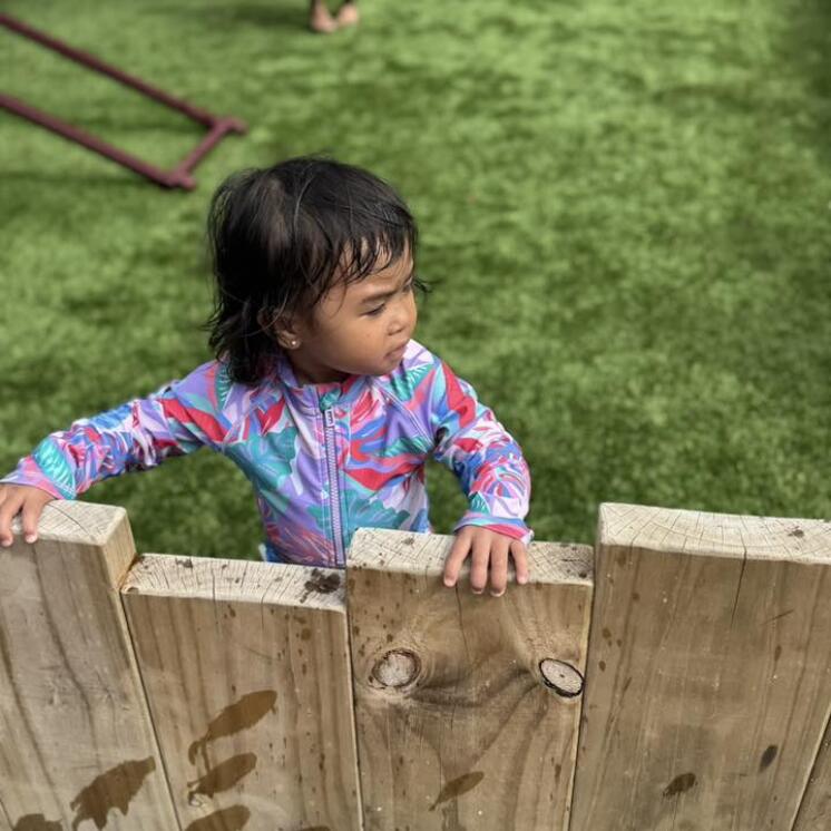 Outdoor exploration for Nursery baby at Busy Bees Preschool 