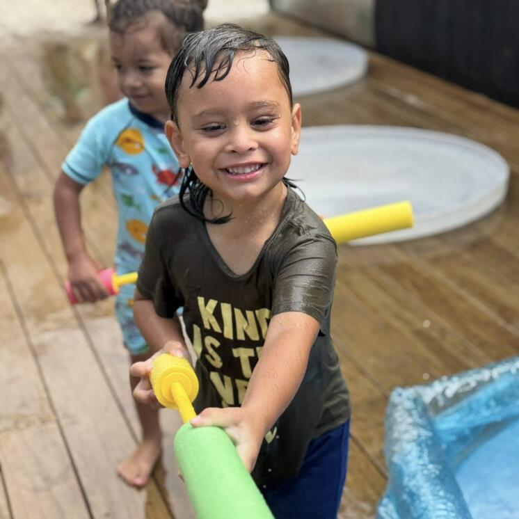 Fun waterplay activity for preschool at Busy Bees Roscommon