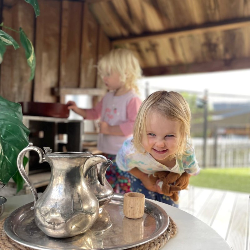 Pretend play girls playing at Silverdale Central childcare