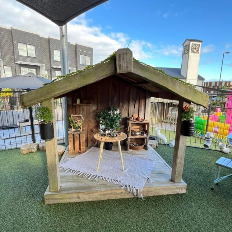 Homely natural outdoor pretend play childcare