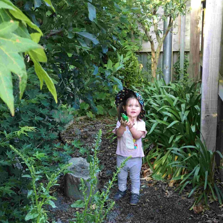 Outdoor nature exploration fort toddlers at Busy Bees Southbrook childcare