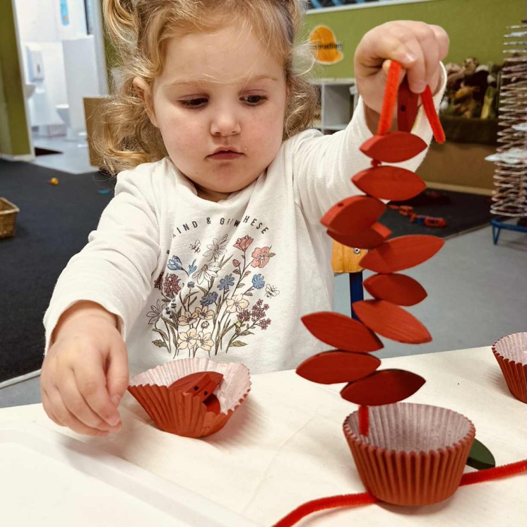 Toddler girl crafting at Busy Bees Southbrook