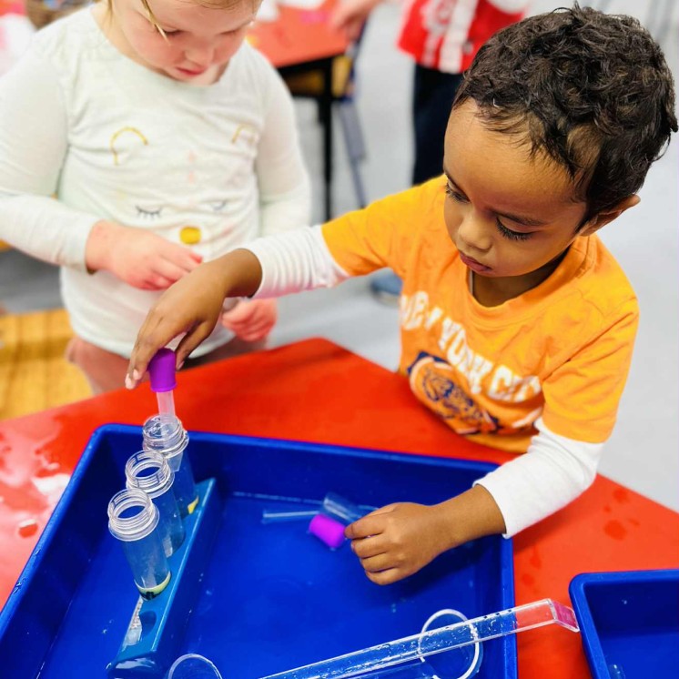 Science experiments at Busy bees southbrook in preschool room