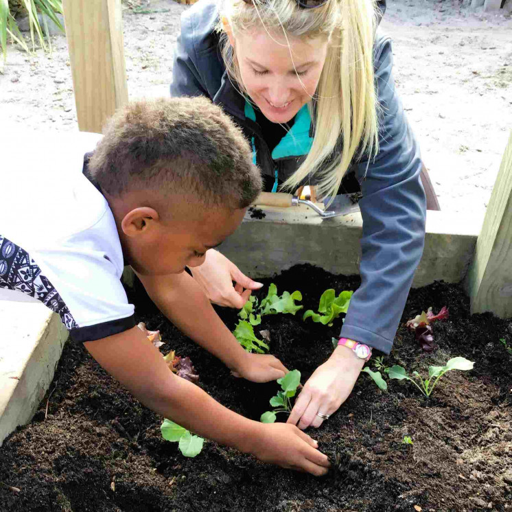 Gardening outdoors at Busy Bees Taupo