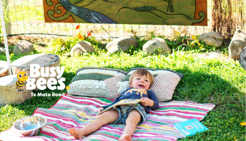 Toddler outdoors in Busy Bees Te Mata Road Havelock North