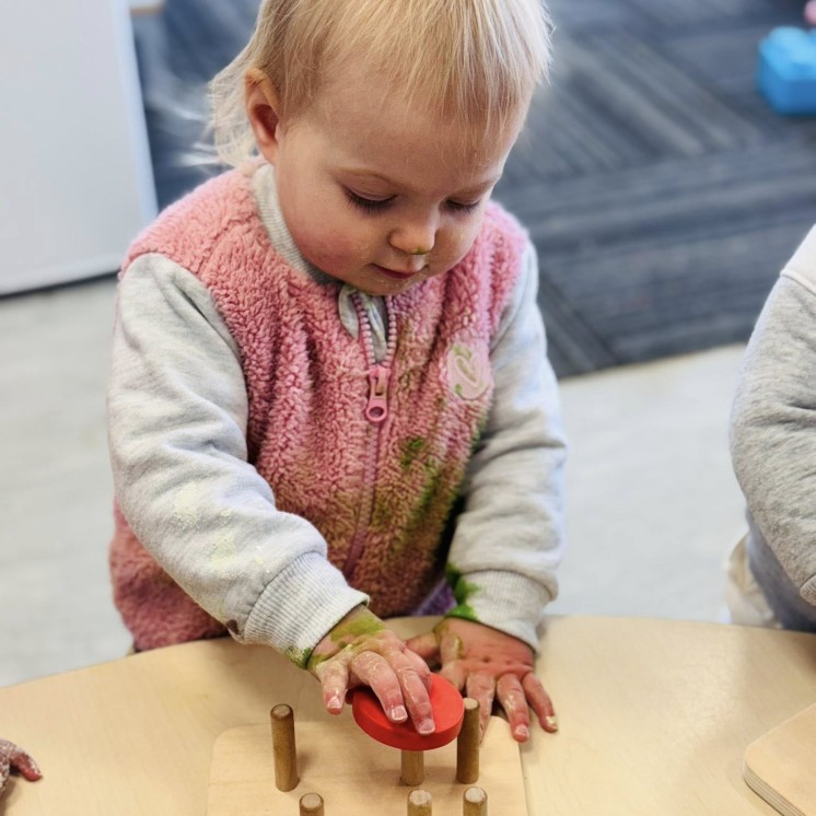 Busy Bees Te Rapa childcare centre Baby block play
