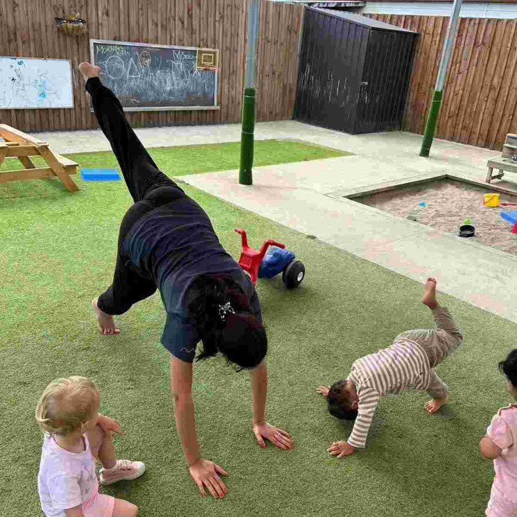 Toddlers and outdoor yoga