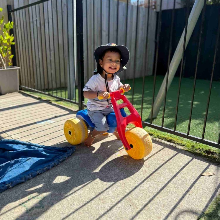 Bike track fun at Busy Bees Woodend