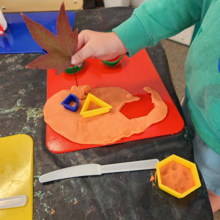 Playdough and nature combined at HardyKids Early Learning Centre