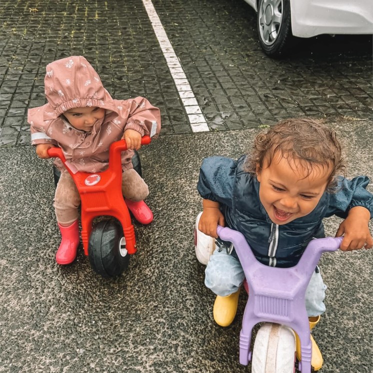 Little coasties bike riding in rain
