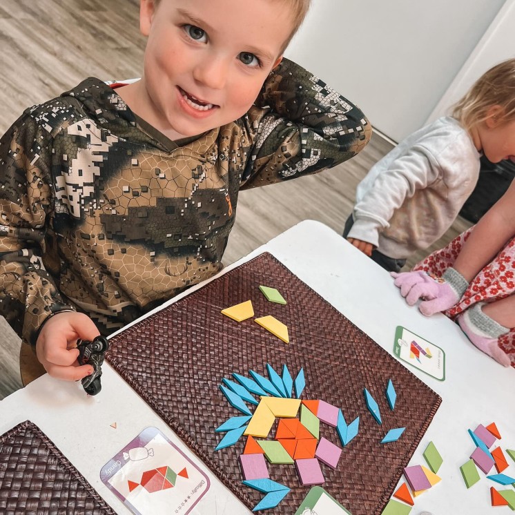 Little coasties placing blocks