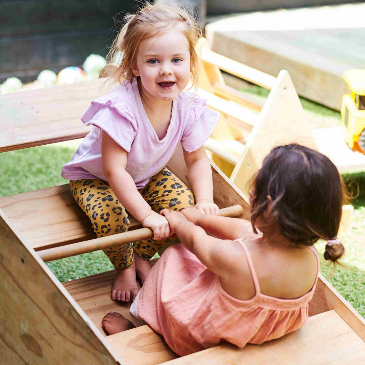 Fun outdoor play in preschooler room at Little Coasties by Busy Bees 